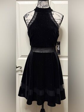 Jump Black Halter Fit-and-Flare Dress